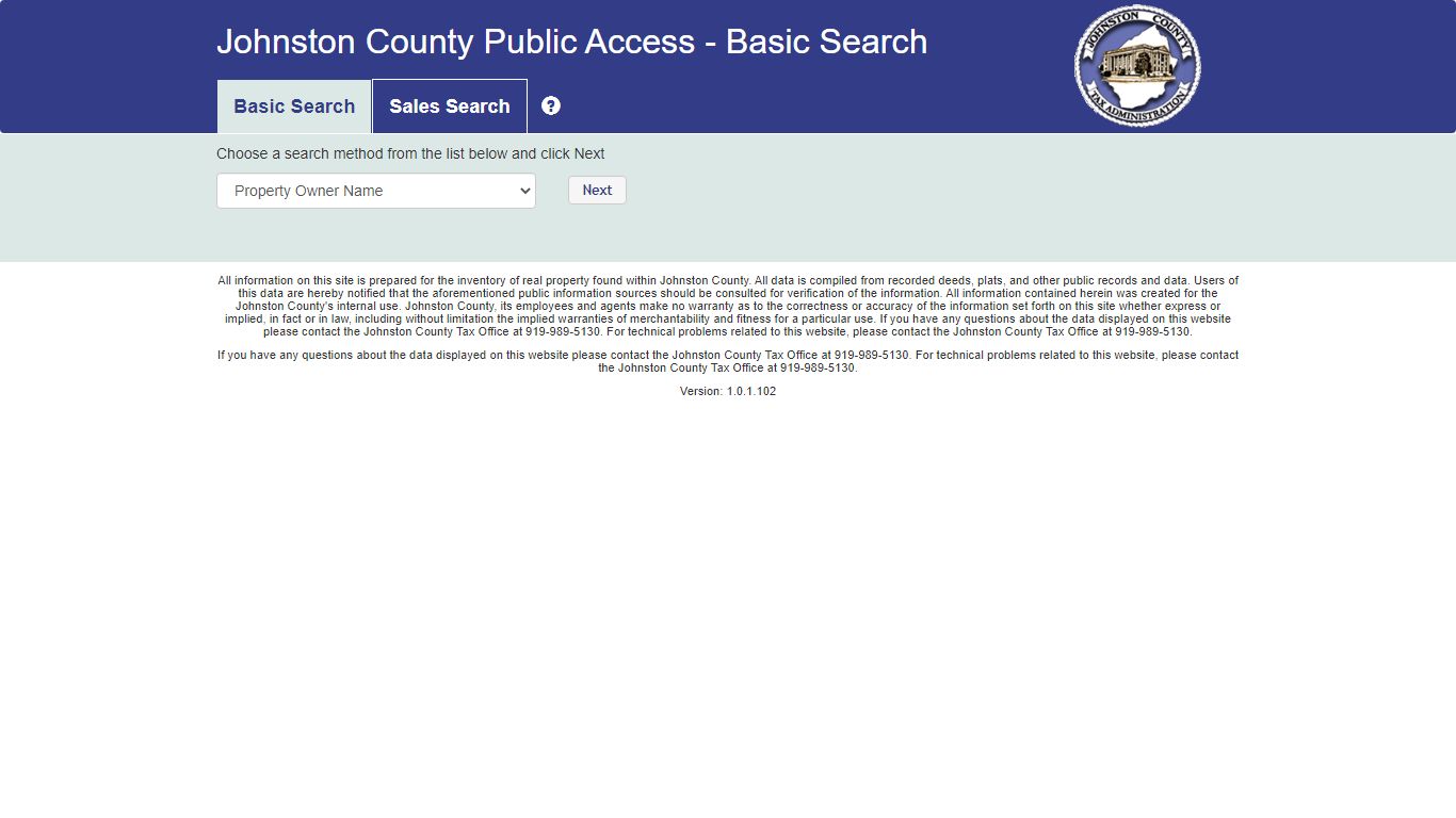 Johnston County Public Access - Basic Search